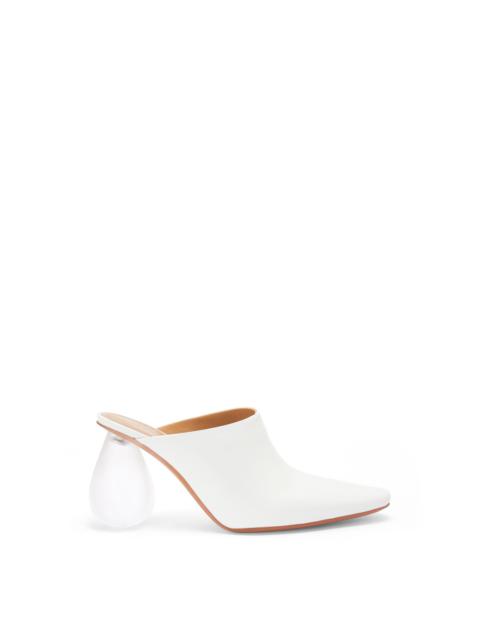 Drop heel mule in calfskin