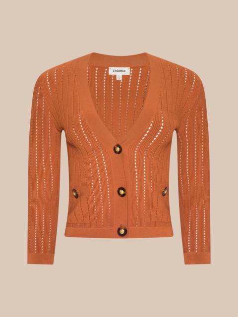 L'AGENCE Irvin Pointelle Knit Cardigan