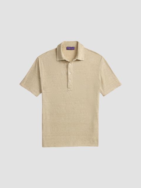 Ralph Lauren Men's Linen-Jersey Short-Sleeve Polo Shirt - Champagne