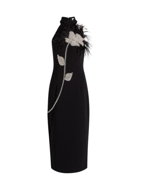 REBECCA VALLANCE Rebecca Vallance Starlight Embellished Crepe Midi Dress