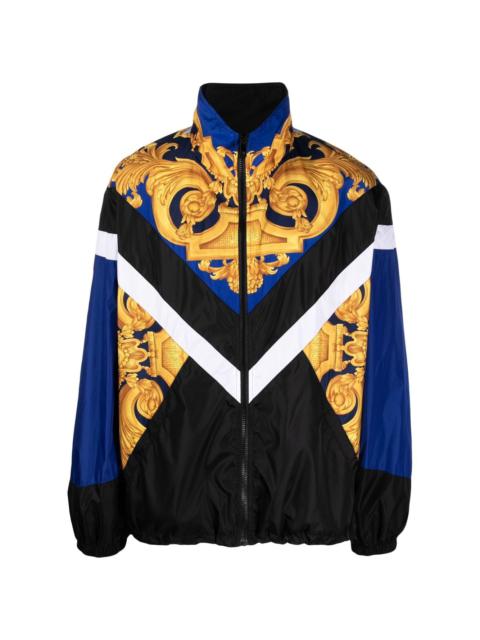 Baroque-print zip-up jacket