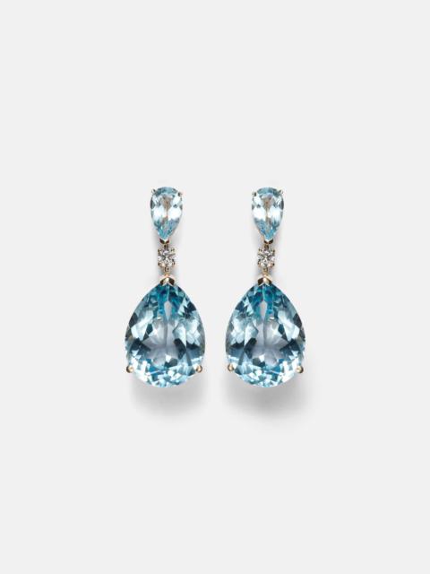 MATEO Sophia 14kt gold earrings with topaz and diamonds