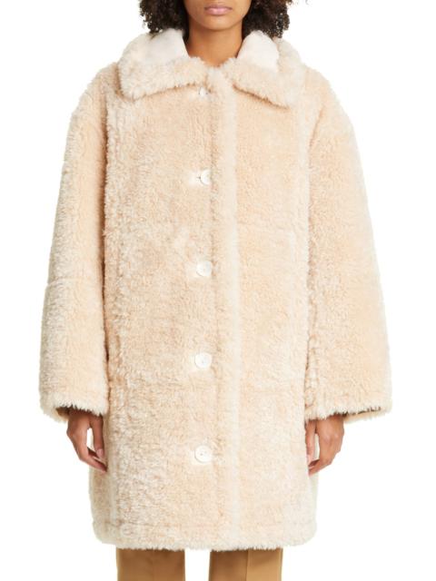 Stand Studio Samira Reversible Faux Shearling Coat in Sand at Nordstrom