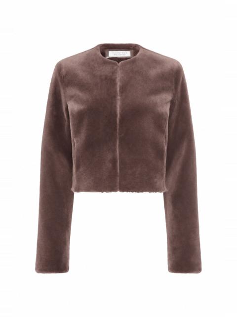GABRIELA HEARST Hermera Raw Cut Jacket in Mocha Shearling