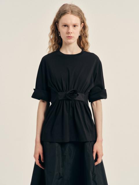 Simone Rocha Gathered Rose Wire Sleeve Boy T-Shirt