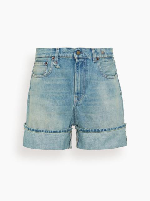 R13 Nina Short in Lapis Selvedge Blue