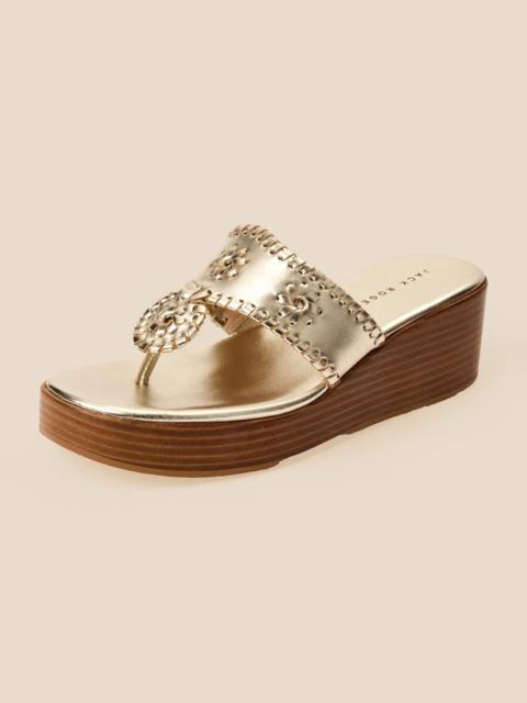 Brooks Brothers Jack Rogers Platinum Wedge Sandals