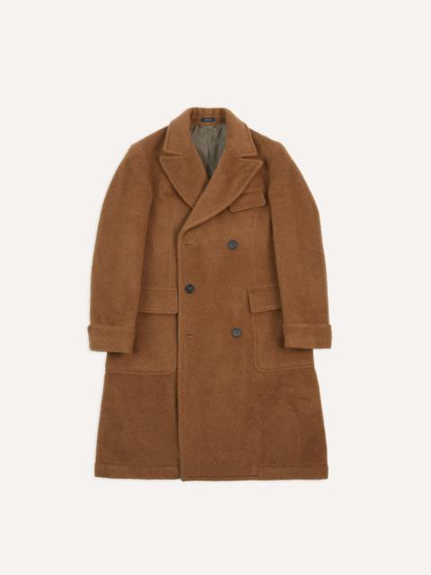 Drake's Caramel Double-Breasted Teddy Overcoat