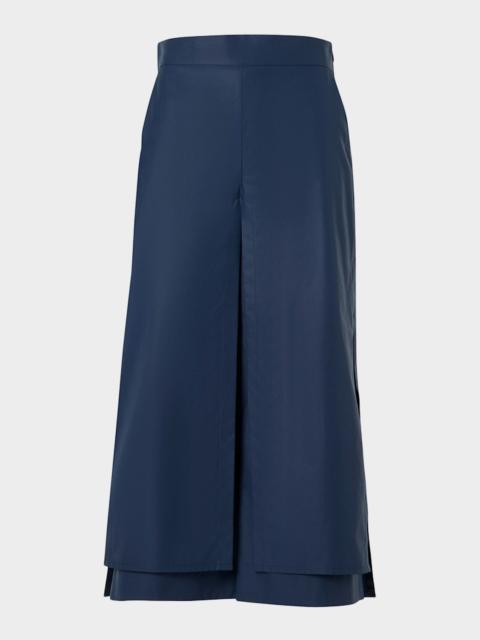 AKRIS Chiyoko Cotton Poplin Double-Layer Pants