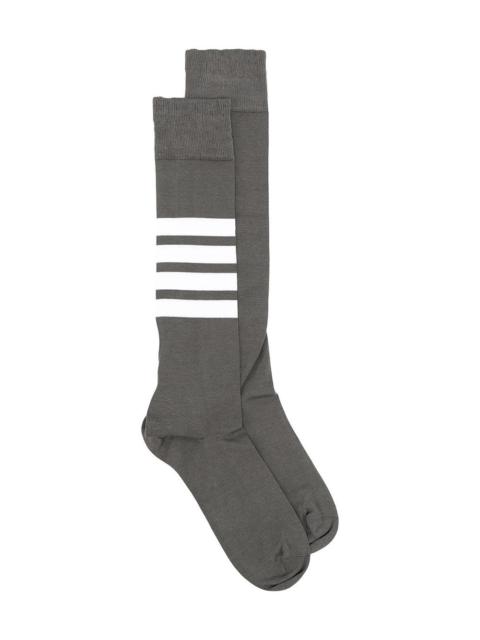 Thom Browne Over The Calf Sock With 4 Bar Stripe