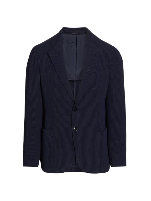 GIORGIO ARMANI Men's Upton Seersucker Jacket - Black Beauty