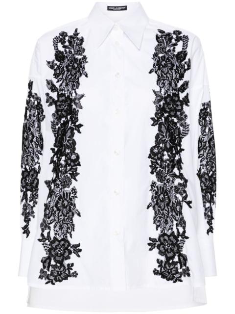 Dolce & Gabbana lace-trim cotton shirt