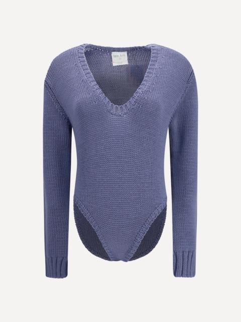 forte_forte Cable-knit wool Bodysuit
