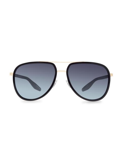BARTON PERREIRA Women's Cani 58MM Aviator Sunglasses - Gradient Blue Black Gold