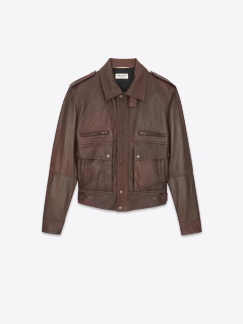 SAINT LAURENT jacket in crinckled lambskin