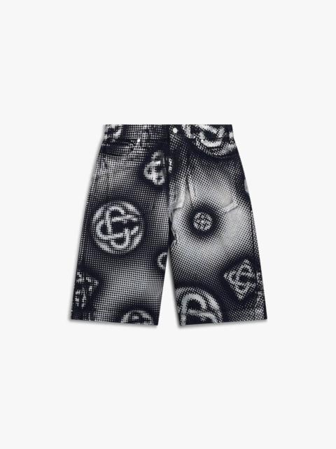 CASABLANCA Pearlescent Monogram Denim Shorts | Casablanca Paris