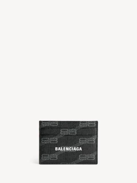 BALENCIAGA Signature Card Holder Bb Monogram Coasted Canvas in Black