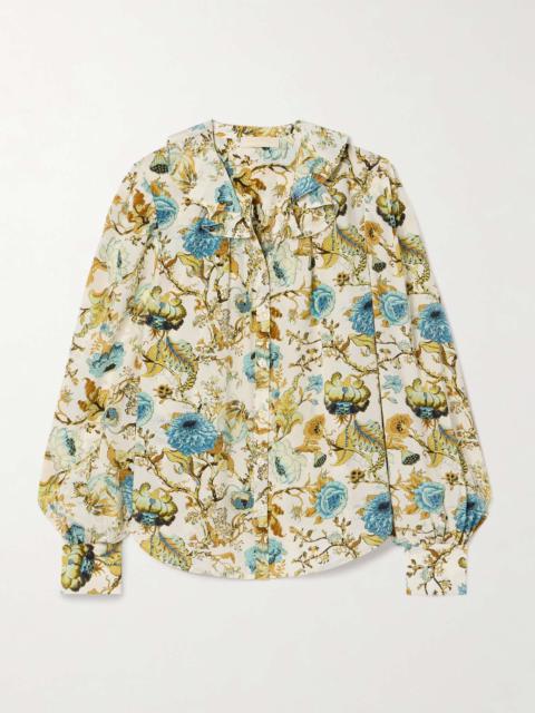 Vernon ruffled floral-print silk crepe de chine blouse