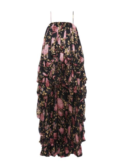 Chloé HIGH-LOW SLEEVELESS JUMPSUIT IN SILK CHARMEUSE