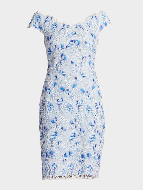 TADASHI SHOJI Off-Shoulder Floral Lace Dress