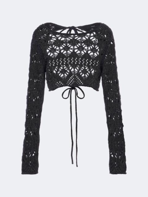 Alanui Time To Shine crochet open-back top