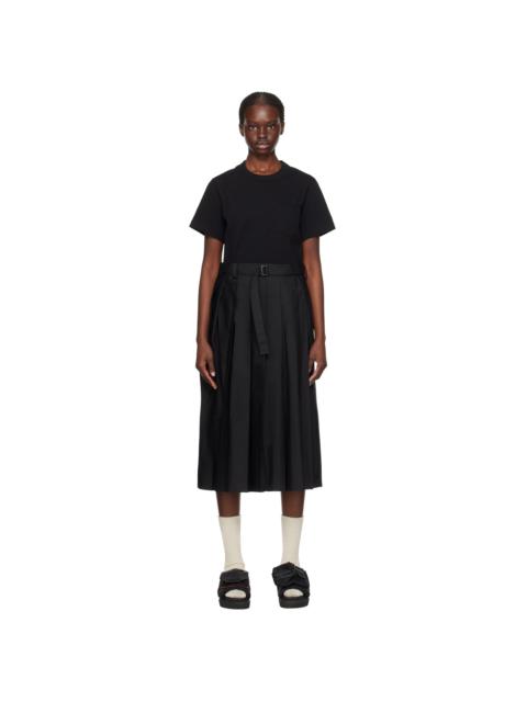 sacai Black Overlay Midi Dress