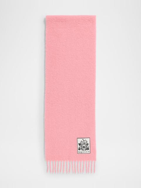Logo Patch Fringe Scarf