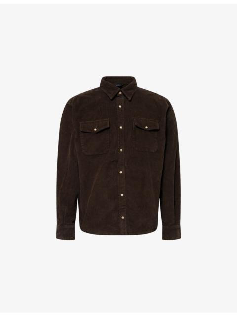 7 For All Mankind Pointed-Collar Stretch-Cotton Corduroy Overshirt