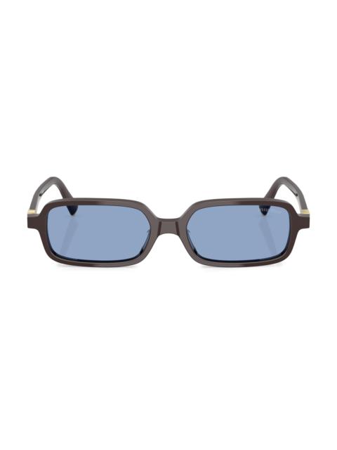 Miu Miu Women's Regarde 52MM Rectangular Sunglasses - Brown Light Blue