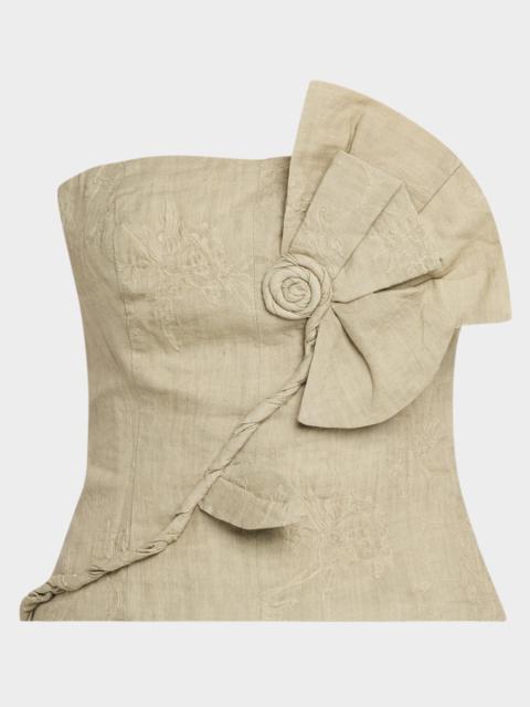 JBQ Florence Embroidered Strapless Top