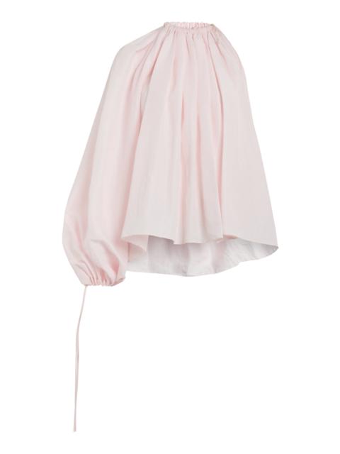 A.W.A.K.E. MODE Linen-Blend One-Sleeve Voluminous Top pink