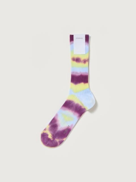 AURALEE GIZA HIGH GAUGE TIE-DYE SOCKS