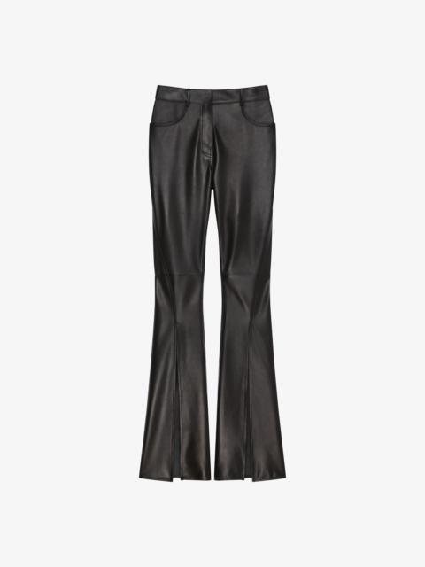 Givenchy BOOT CUT PANTS IN LEATHER WITH SLITS
