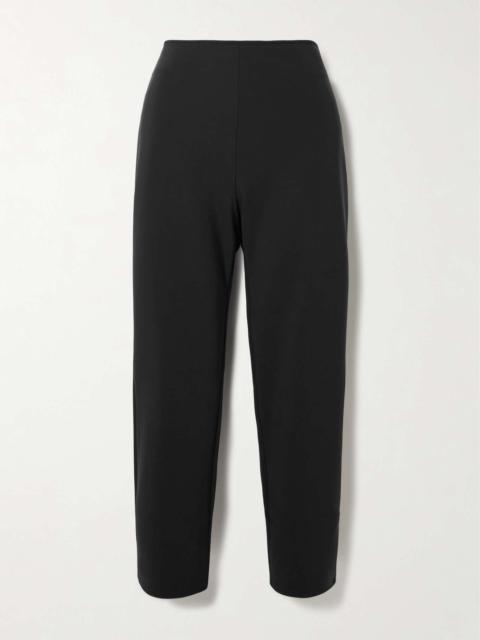 RÓHE Cropped stretch recycled-scuba tapered pants Black