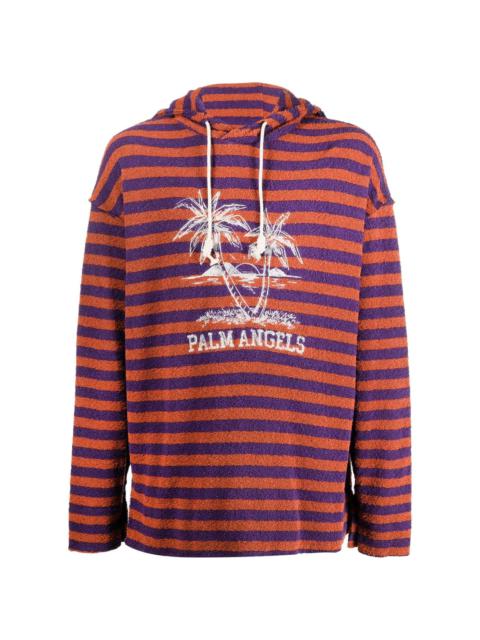 Palm Angels logo-print terry cloth hoodie