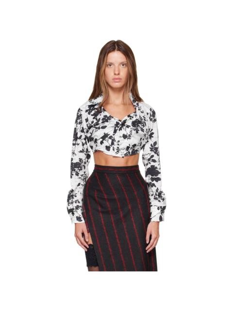 Vivienne Westwood White & Black Cropped Drunken Shirt