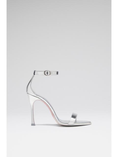 Amina Muaddi KIM SANDAL 105 SILVER MIRROR