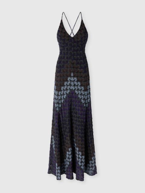 Missoni Long viscose lamé dress with crossed straps