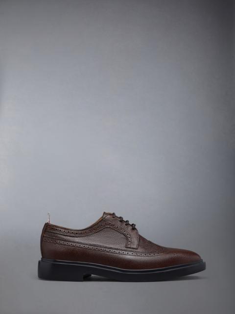 Thom Browne LONGWING BROGUE W/ LIGHTWEIGHT RUBBER SOLE IN PEBBLE GRAIN LEATHER