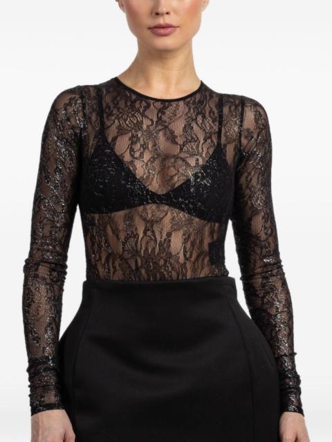 WARDROBE.NYC lace long-sleeve bodysuit