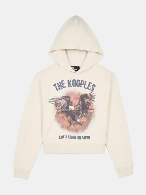 The Kooples ECRU HOODIE WITH SERIGRAPHY