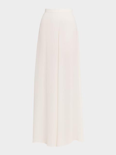 LAPOINTE Georgette Wide-Leg Pants with Pockets