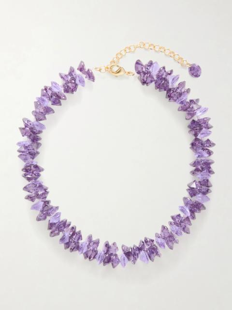 ROXANNE ASSOULIN The Cubic Cluster Gold-tone Cubic Zirconia And Crystal Necklace