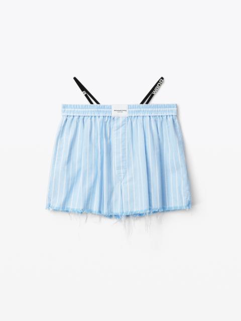 Alexander Wang FRAYED BOXER IN STRIPE OXFORD