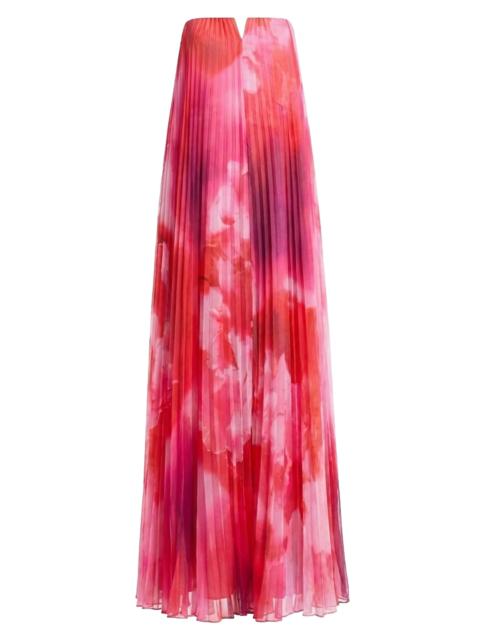 Dress The Population Women's Kelston Plissé Strapless Dress - Blush Multi