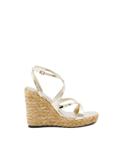 JIMMY CHOO Ayla metallic-straps heeled espadrilles