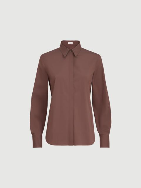 Brunello Cucinelli Stretch cotton poplin shirt with shiny collar