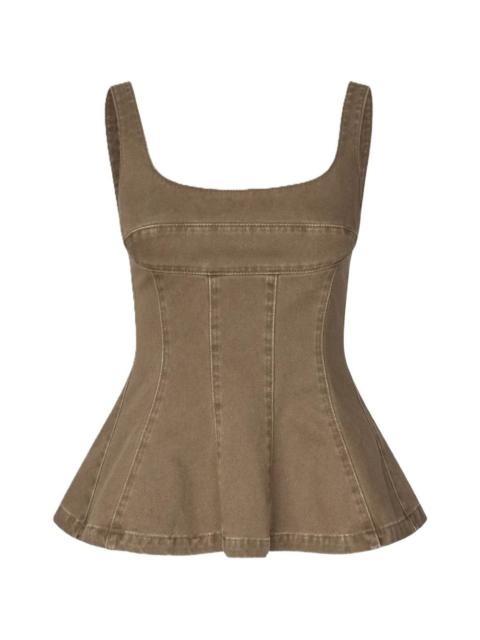 STINE GOYA peplum denim top