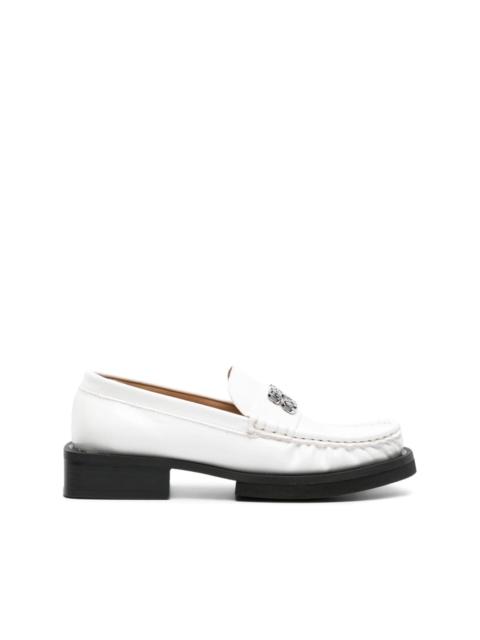 GANNI logo-plaque loafers