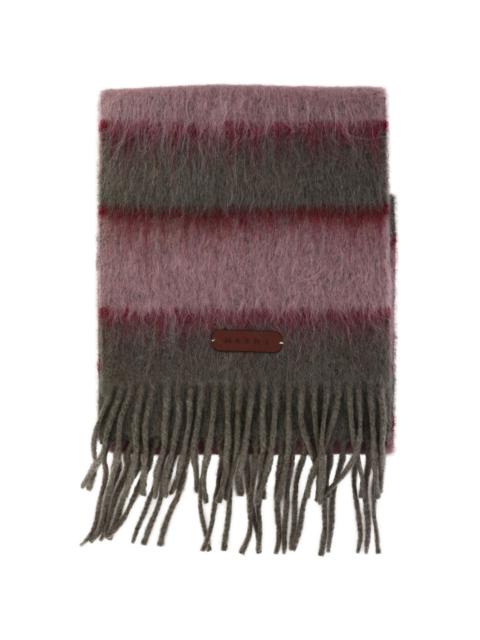 Marni striped fringed scarf